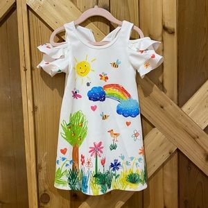 Truly Me 4T Sun Drawing Dress with cutouts